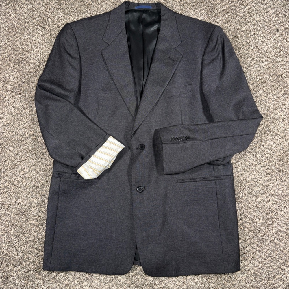 Daniel Cremieux Loro Piana‎ Fabric 43R Blazer Mens Charcoal Grey Wool Sport Coat
